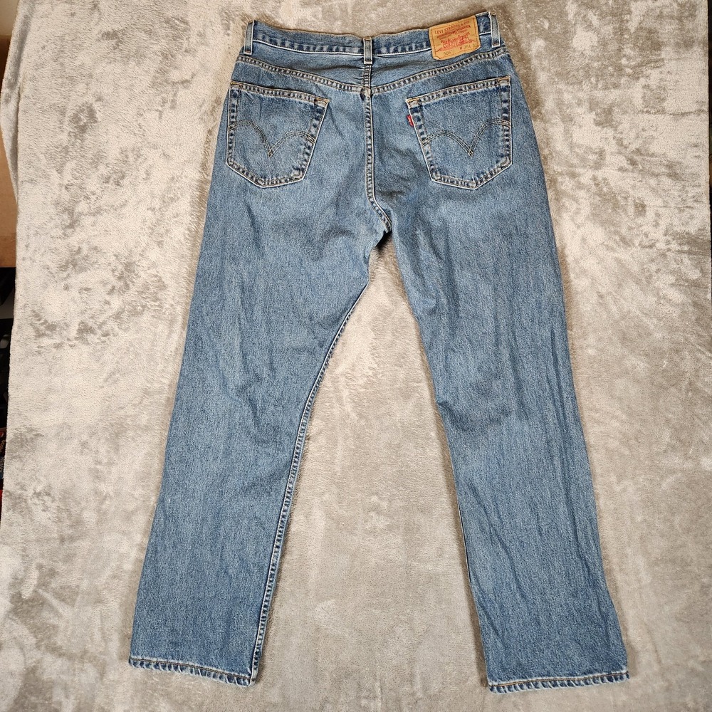Vintage Levi's Jeans 505 Men's 34X31 (Tag 36X32) Blue Regular Straight Cotton - Picture 10 of 14